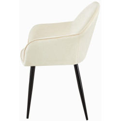Chaise de salle à manger Boise en velours crème