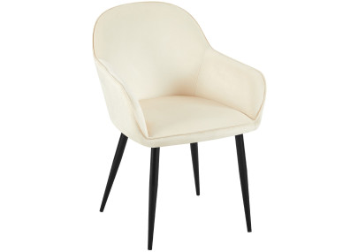 Chaise de salle à manger Boise en velours crème