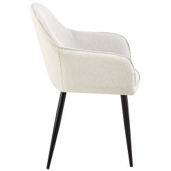 Chaise de salle à manger Boise, tissu crème