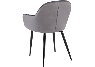 Chaise de salle à manger Boise, velours, gris foncé