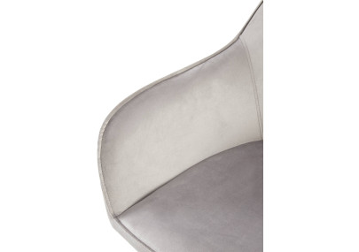Chaise de salle à manger Boise en velours gris