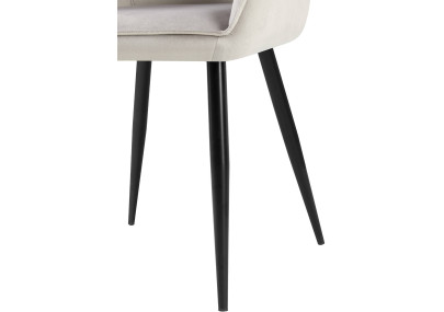 Chaise de salle à manger Boise en velours gris