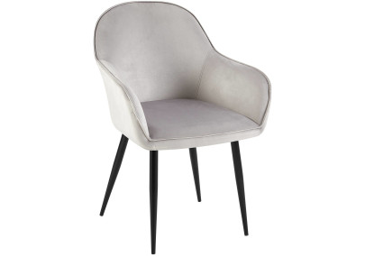 Chaise de salle à manger Boise en velours gris