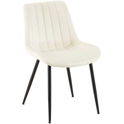 Fauteuil Rahden, velours, crème