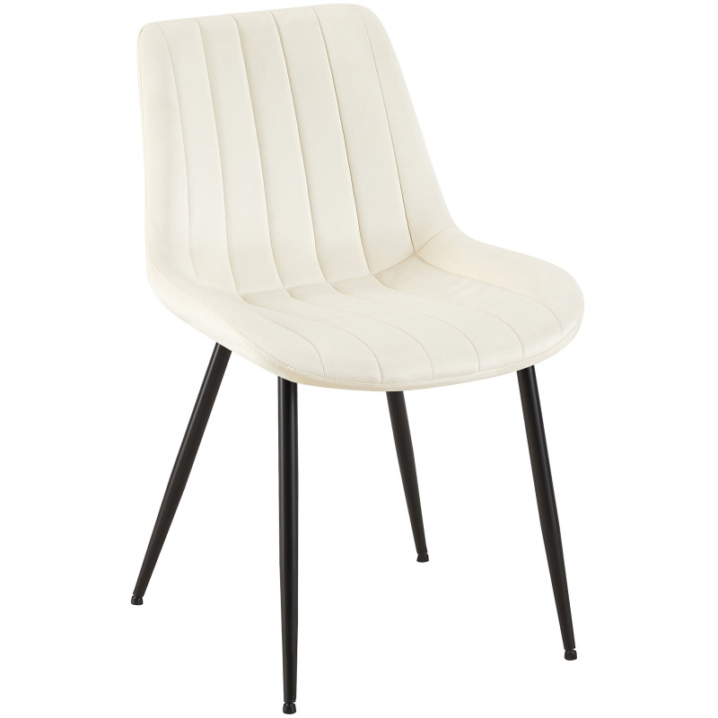 Fauteuil Rahden, velours, crème