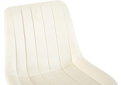 Fauteuil Rahden, velours, crème