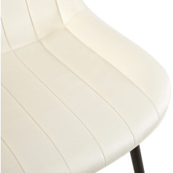 Fauteuil Rahden, velours, crème