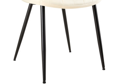 Fauteuil Rahden, velours, crème