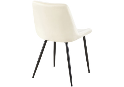 Fauteuil Rahden, velours, crème