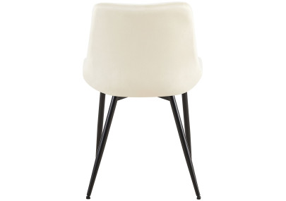 Fauteuil Rahden, velours, crème