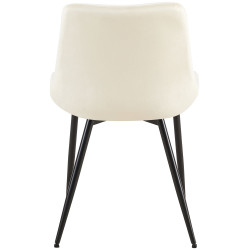 Fauteuil Rahden, velours, crème