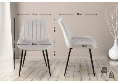 Fauteuil Rahden en velours gris clair