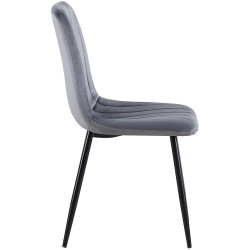 Ensemble de 4 chaises Dijon en velours gris foncé