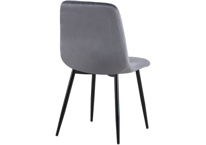 Ensemble de 4 chaises Dijon en velours gris foncé