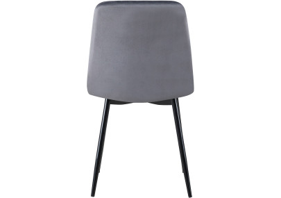 Ensemble de 4 chaises Dijon en velours gris foncé