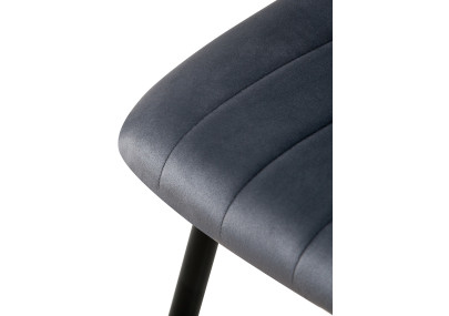 Ensemble de 4 chaises Dijon en velours gris foncé