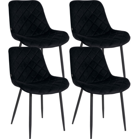 Ensemble de 4 fauteuils Springs en velours noir