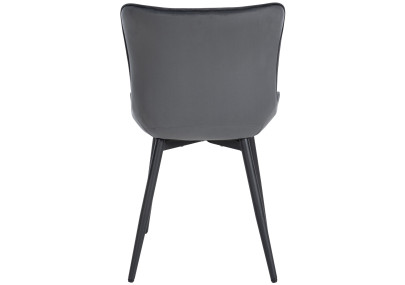 Ensemble de 2 fauteuils Largo, velours, gris foncé