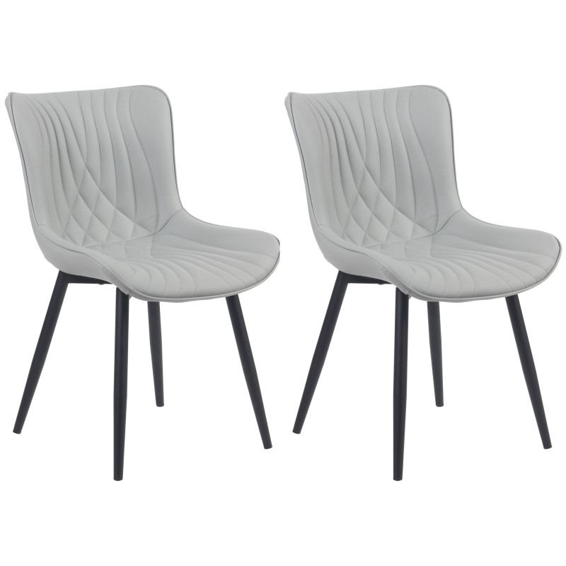 Ensemble de 2 chaises Brady, similicuir, grises