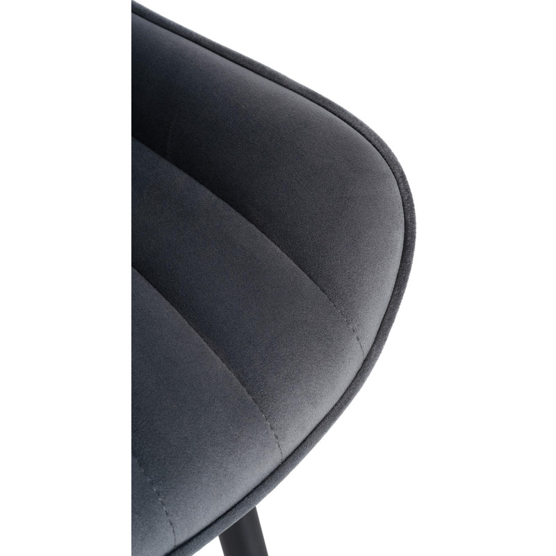 Ensemble de 2 fauteuils Brady, velours, gris foncé