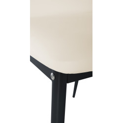 Ensemble de 4 chaises de salle à manger Savino, similicuir, crème