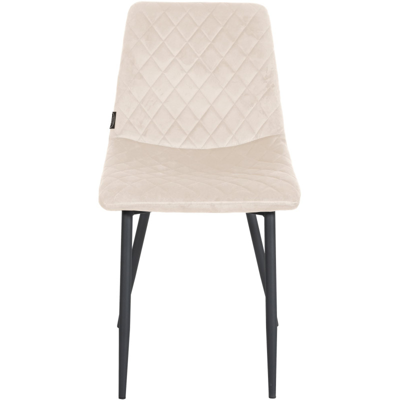 Ensemble de 4 chaises Telde en velours crème