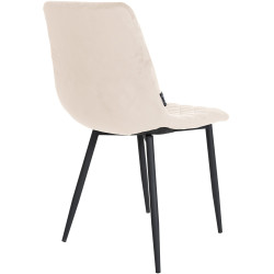 Ensemble de 4 chaises Telde en velours crème
