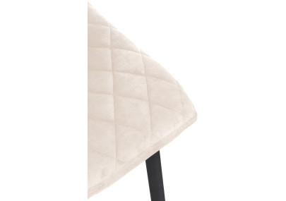 Ensemble de 4 chaises Telde en velours crème