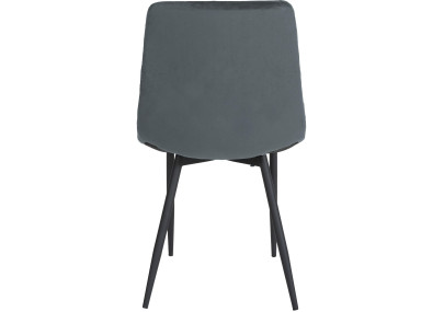 Ensemble de 4 chaises Telde en velours gris foncé