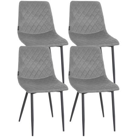 Ensemble de 4 chaises Telde en velours gris
