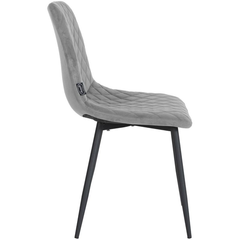 Ensemble de 4 chaises Telde en velours gris
