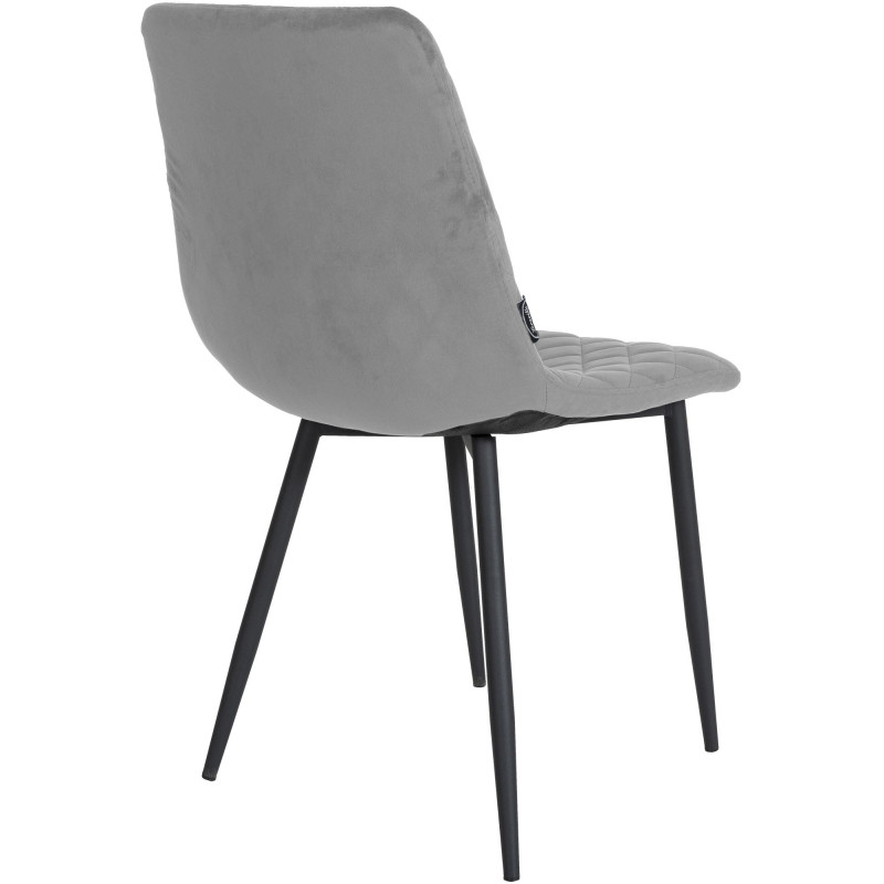 Ensemble de 4 chaises Telde en velours gris