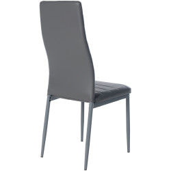 Ensemble de 4 chaises de salle à manger Mayfair, en similicuir gris