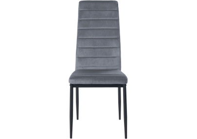 Ensemble de 4 chaises de salle à manger Mayfair en velours gris clair