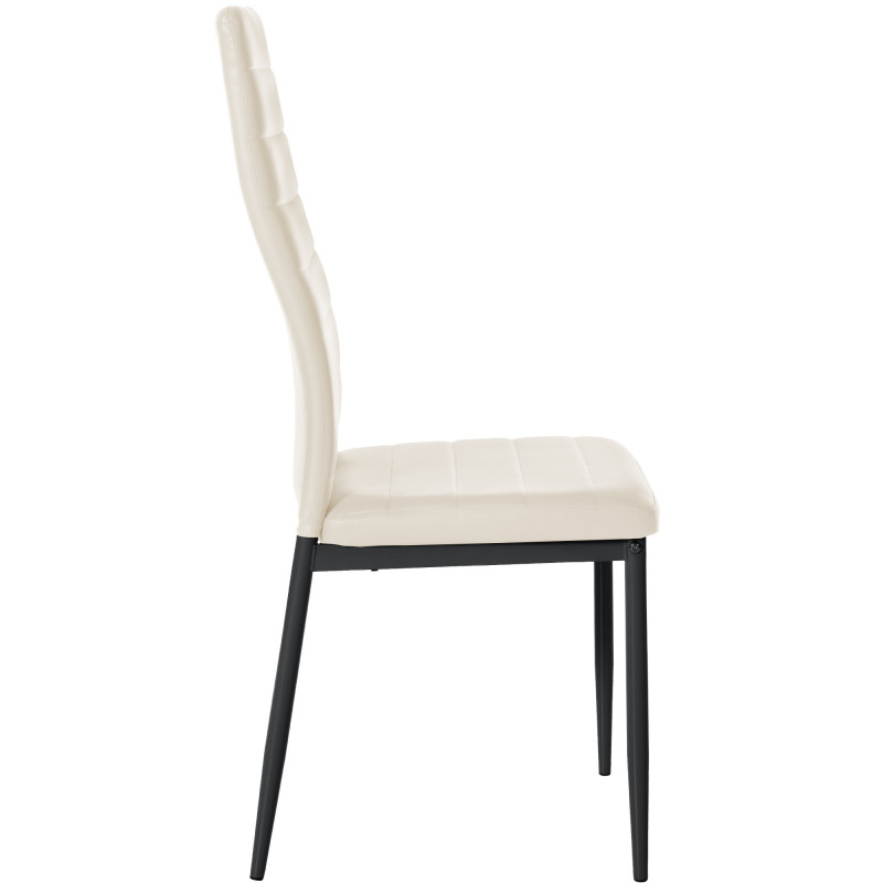 Ensemble de 6 chaises de salle à manger Mayfair en similicuir crème