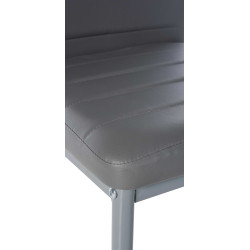 Ensemble de 6 chaises de salle à manger Mayfair, en similicuir gris