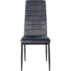 Ensemble de 6 chaises de salle à manger Mayfair en velours gris