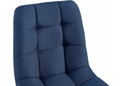 Ensemble de 4 chaises de salle à manger en tissu Antibes bleu