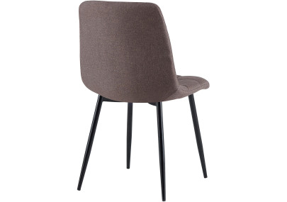 Ensemble de 4 chaises de salle à manger Antibes, tissu marron