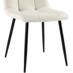 Ensemble de 4 chaises de salle à manger Antibes, tissu crème