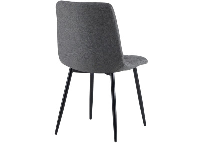 Ensemble de 4 chaises de salle à manger Antibes, tissu gris foncé