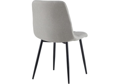 Ensemble de 4 chaises de salle à manger Antibes, tissu gris clair