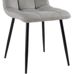 Ensemble de 4 chaises de salle à manger Antibes, tissu gris clair