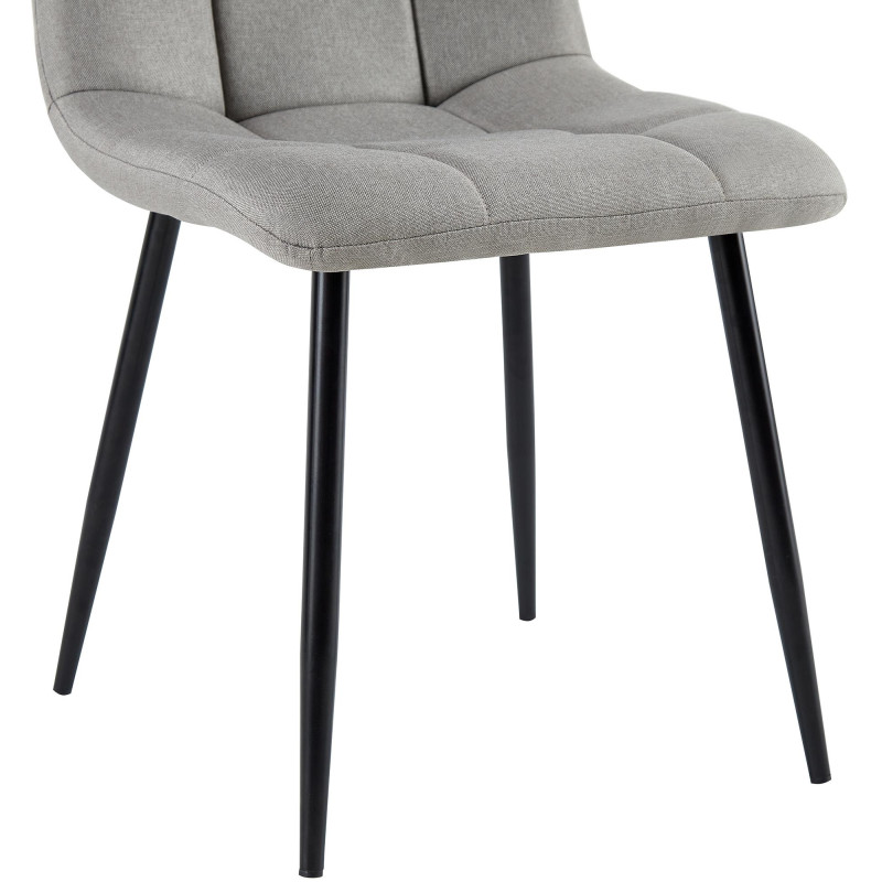 Ensemble de 4 chaises de salle à manger Antibes, tissu gris clair