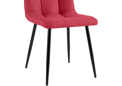 Ensemble de 4 chaises de salle à manger Antibes, tissu rouge