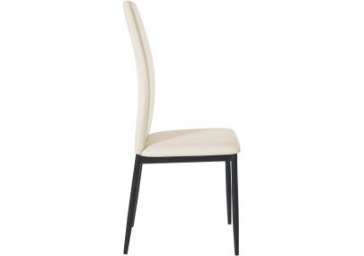 Ensemble de 6 chaises de salle à manger Savino, similicuir, crème