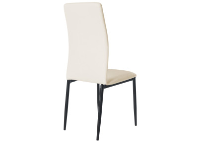 Ensemble de 6 chaises de salle à manger Savino, similicuir, crème