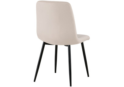 Ensemble de 4 chaises en velours crème Dijon