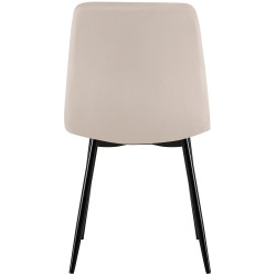 Ensemble de 4 chaises en velours crème Dijon