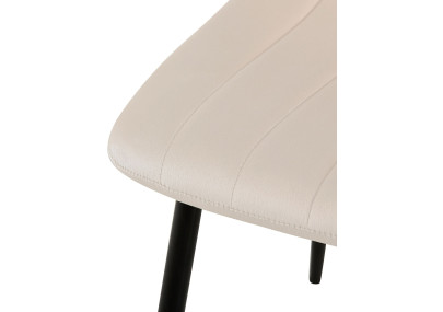 Ensemble de 4 chaises en velours crème Dijon